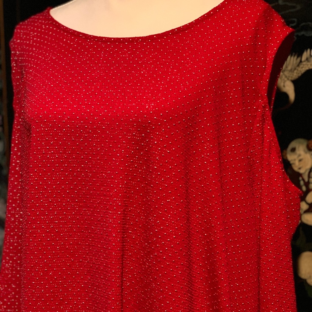NWOT: Ruby Rd Red Open Shoulder Top